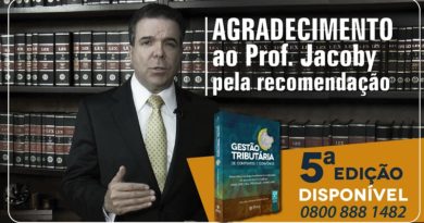 Agradecimento ao Prof. Jacoby pela recomendação da obra Agradecimento ao Prof. Jacoby pela recomendação da obra