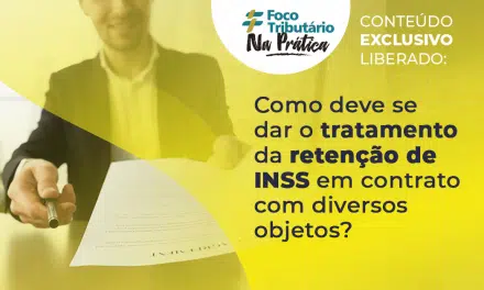 Como deve se dar o tratamento da retenção de INSS em contrato com diversos objetos?