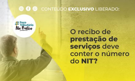 O recibo de prestação de serviços deve conter o número do NIT?